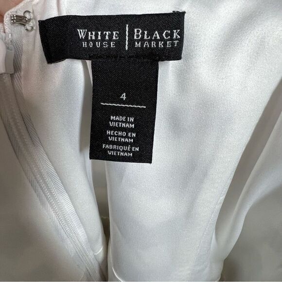 White House Black Market Black & White Stripped Sleeveless A-Line Dress Size‎ 4 - Picture 4 of 9